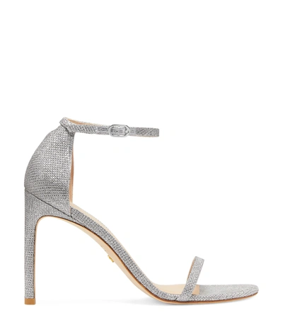 Stuart Weitzman Woman Sandals Silver Size 10 Textile Fibers
