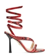 Stuart Weitzman Beatrix 100 Wrap Sandal In Lipstick Red & Black