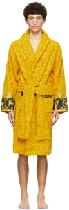 Versace Yellow I Heart Baroque Bath Robe In Z4004 Gold