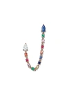 Anita Ko 18k Rose Gold, Multicolor Sapphire & Diamond Double Piercing Earring Loop In Rosa