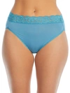 Vanity Fair Flattering Lace Hi-cut Brief In Dusty Teal Stripe