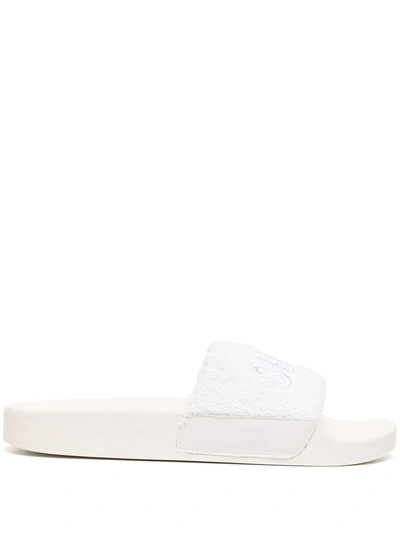 Senso Elly Logo-embroidered Slides In Weiss