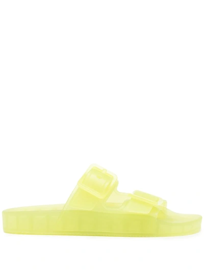Balenciaga Mallorca Buckled Slide Sandals In Gelb