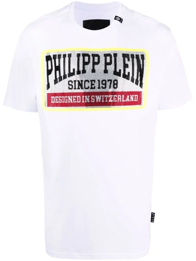 Philipp Plein Logo-print Cotton T-shirt In Grau