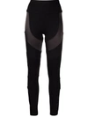Philipp Plein Panelled Cotton Leggings In Schwarz