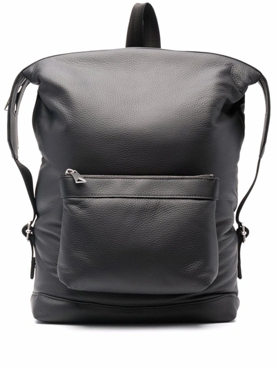 Bottega Veneta Grained Leather Backpack In Schwarz