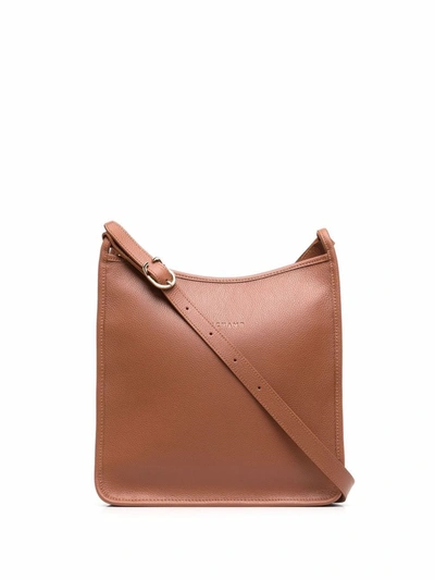 Longchamp Le Foulonn Trapped Large Crossbody Bag In Braun