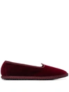 Vibi Venezia Grosgrain-trimmed Velvet Loafers In Red