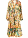 ZIMMERMANN FLORAL-PRINT FLARED MIDI DRESS