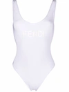 FENDI EMBROIDERED LOGO CUT-OUT SWIMSUIT
