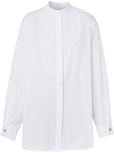 Burberry Monogram-motif Cotton Shirt In White