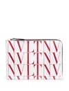 Valentino Vltn Logo-print Clutch Bag In Weiss