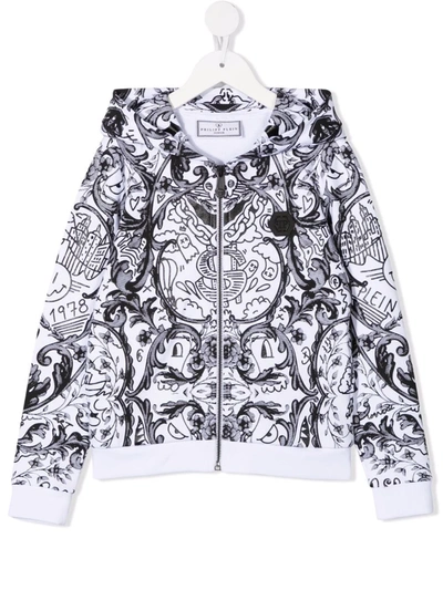 Philipp Plein New Baroque Zip-up Hoodie In 白色