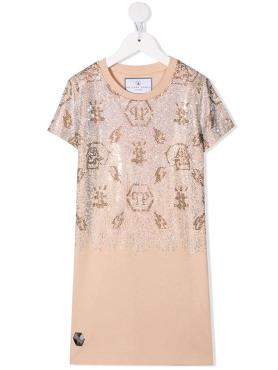 Philipp Plein Monogram T-shirt Dress In 中性色
