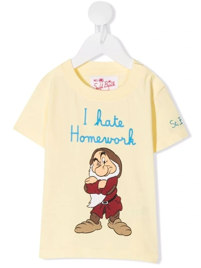 Mc2 Saint Barth Babies' X Disney Printed T-shirt In 黄色