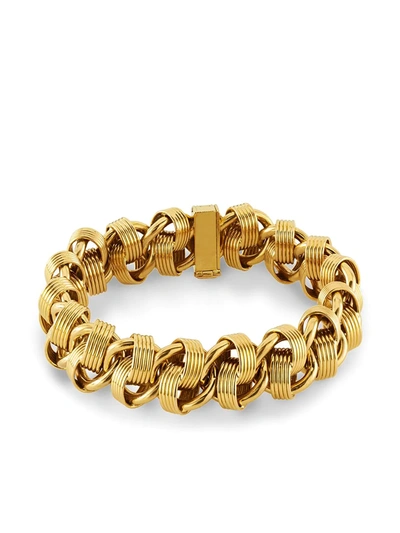 Pre-owned Pragnell Vintage 1980s 18kt Yellow Gold Fancy Link Bracelet In 金色