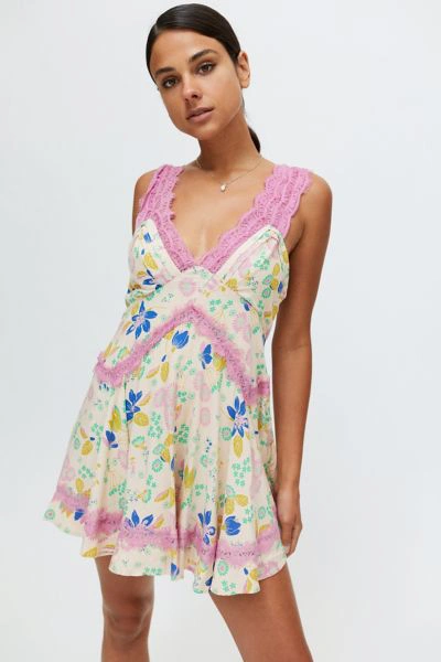 Urban Outfitters Uo Tiffany Lace Trim Mini Dress In Assorted