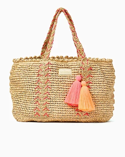 Lilly Pulitzer Nosara Straw Tote In Natural
