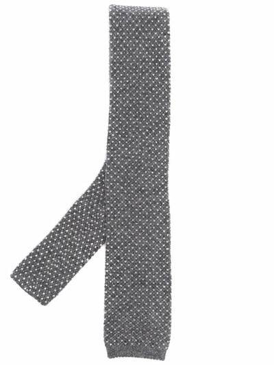 Brunello Cucinelli Knitted Cashmere Tie In Grau