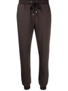 Michael Michael Kors Monogram-print Track Trousers In Braun