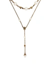 ALEXANDER MCQUEEN DOUBLE-WRAP FAUX-PEARL CHARM NECKLACE