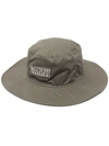 Ganni Logo Organic Cotton Sun Hat In Green