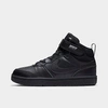 Nike Little Kids' Court Borough Mid 2 Casual Shoes In Black/black-black