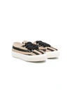 Pèpè Striped Lace-up Trainers In Black
