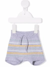 Knot Striped Ribbed-knit Shorts In Grey