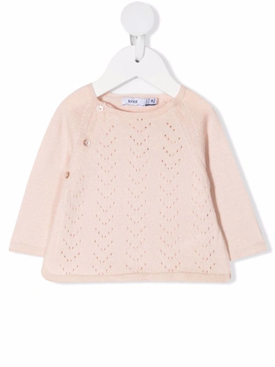 Knot Babies' Pointelle-knit Jumper In Pink