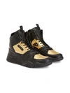 GIUSEPPE JUNIOR LOGO-PATCH LACE-UP SNEAKERS