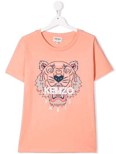 Kenzo Logo-print Cotton T-shirt In Orange
