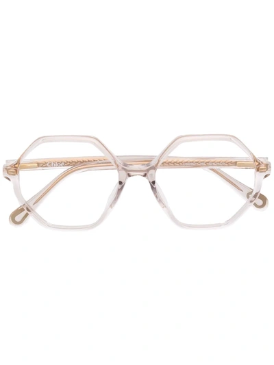 Chloé Kids' Hexagonal-frame Glasses In Neutrals