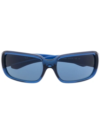 Ray-ban Junior Rectangle-frame Sunglasses In Blue