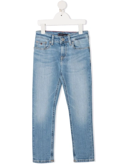 Tommy Hilfiger Junior Kids' Light-wash Skinny Jeans In Blue