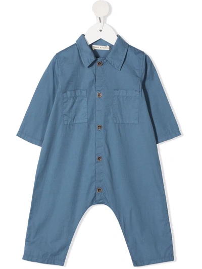 Babe And Tess Babies' Polo All-in-one In Blue