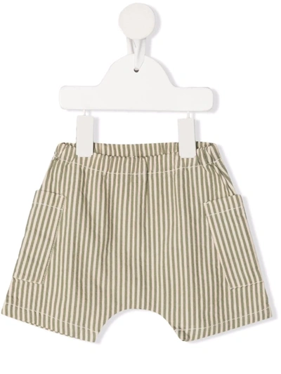 Babe And Tess Babies' Vertical-stripe Shorts In Neutrals