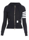 Thom Browne Navy Classic Four Bar Hoodie In Blue