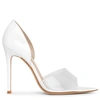 GIANVITO ROSSI BREE 105 PATENT WHITE AND PVC PUMPS