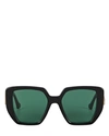 Gucci Generation 54mm Oversized Rectangular Sunglasses In Green