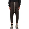 RICK OWENS SSENSE EXCLUSIVE GREY DARKDUST CROPPED DRAWSTRING TROUSERS