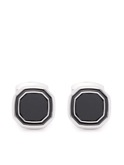 Tateossian Hexagonal Cufflinks In Schwarz