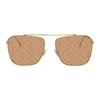 FENDI GOLD 'FENDI FABULOUS' NAVIGATOR SUNGLASSES