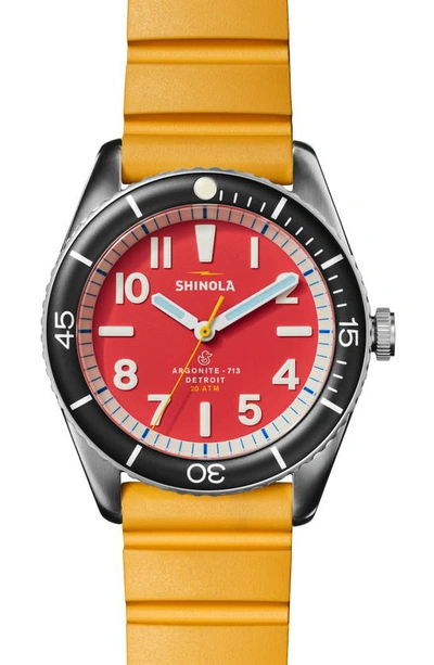 Shinola Detrola The Duck 3hd Expandable Interchangeable-strap Watch In Yellow