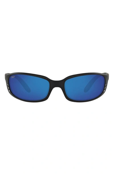 Costa Del Mar 59mm Polarized Oval Sunglasses In Matte Black