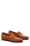 Martin Dingman All American Penny Loafer In Rust / American Flag