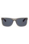 Ray Ban Justin 54mm Rectangular Optical Glasses In Grey