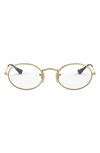 Ray Ban Unisex 48mm Oval Optical Glasses In Gold