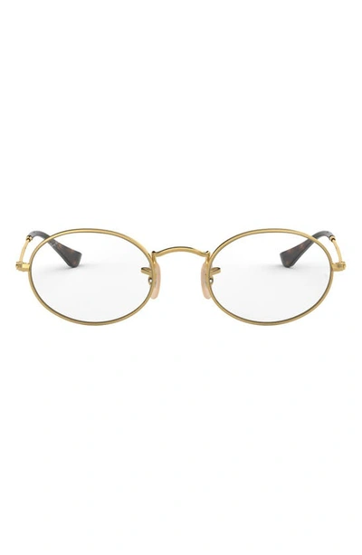 Ray Ban Unisex 48mm Oval Optical Glasses In Gold