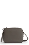Allsaints Captain Square Leather Crossbody Bag In Storm Grey/dnu